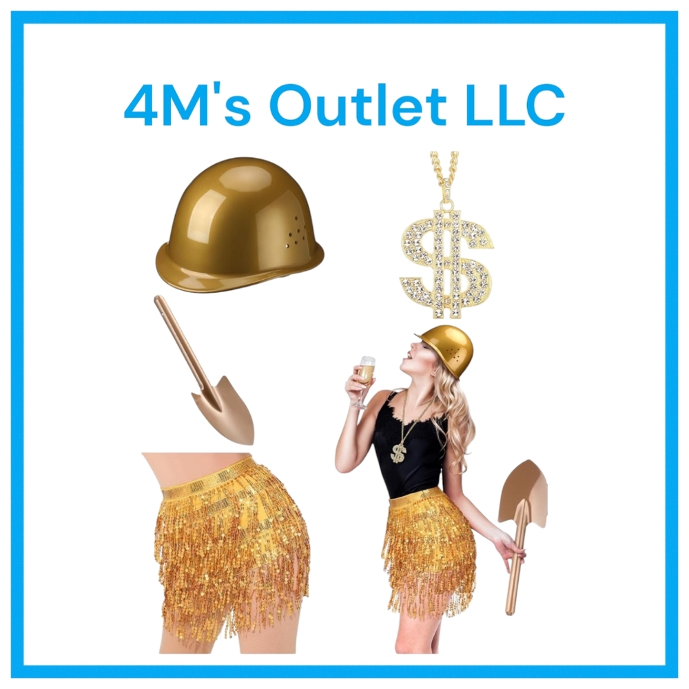4 Pack Gold Digger Costume Gold Digger Accessories